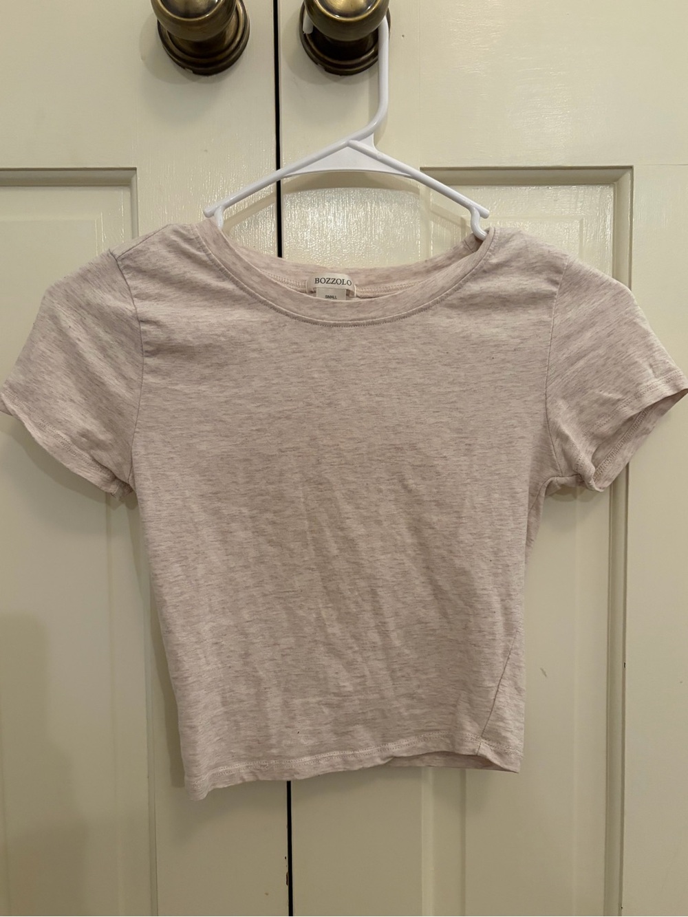 Cream fitted crop top